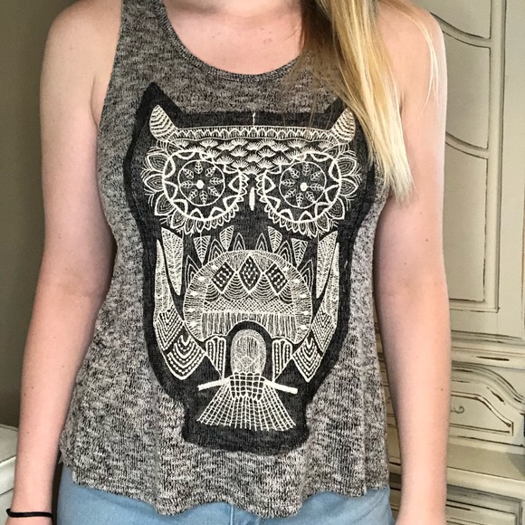 Tops - 💐Lace Owl Knit Open-back Tank Top